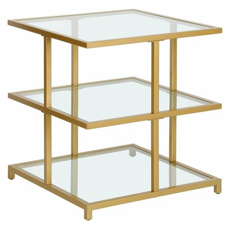 HUDSON & CANAL 22 in. Greenwich Square Side Table Brass ST1615